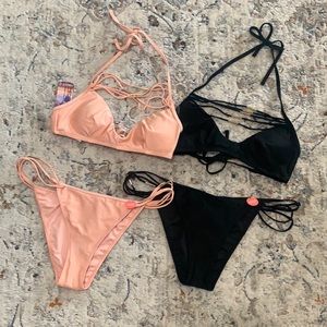 Forever 21: Peach and black bikinis